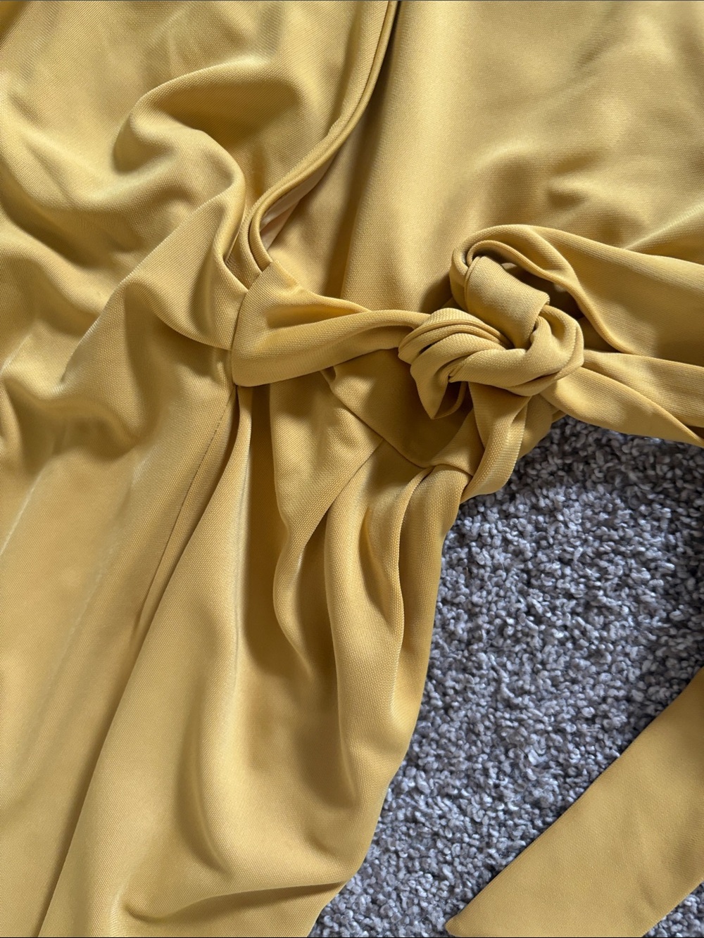 Ann Taylor Yellow Wrap Midi Dress with Side Tie - Picture 8 of 13